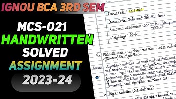 MCS-021 Handwritten Solved Assignment 2023-24 || IGNOU BCA 3rd Semester Handwritten Assignment 2023