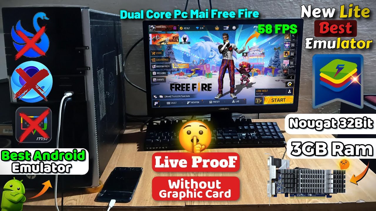 Bluestacks 5 Lite Or Best Version For Low End Pc - 3GB Ram No Graphic Card | Free🔥 in Dual Core Pc