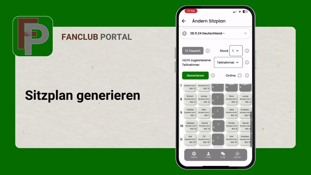 Fanclub Portal: Sitzplan generieren