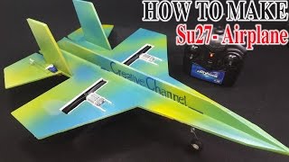 How To Make A RC Airplane SU27 Sukhoi Twin 180 Motor