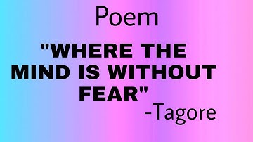 NIOS English Poem "Where The Mind is Without Fear" by Tagore