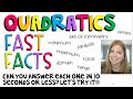Quadratic Functions Quiz