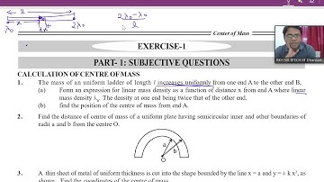 Doubt.1 of centre of mass Mains module explained by RKH SIR