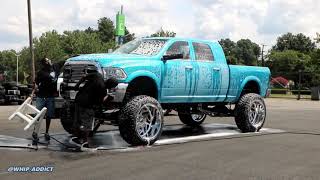 WhipAddict: Lifted Dodge Ram 3500 Truck on Off Road 28x16s, Custom Blue Paint Job