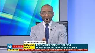 Eskom has announced stage 4 load-shedding