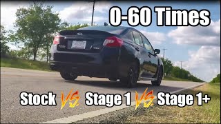 WRX Stock vs. COBB stage 1 tune vs. MAPerformance Stage 1+ tune