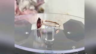 5*10mm Marquise Garnet Ring Solid 14K Rose Gold Wedding Ring Engagement Ring Anniversary Ring