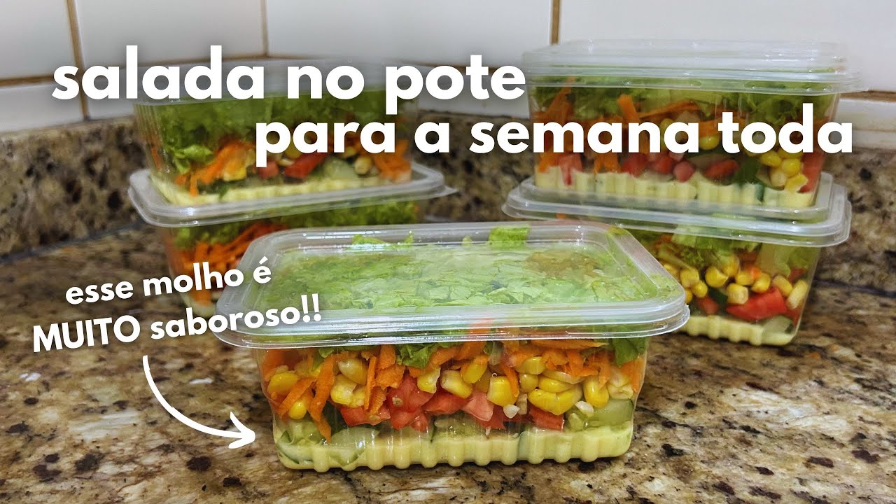 SALADA PARA A SEMANA TODA | salada temperada no pote para 5 dias