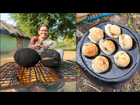 Coconut Roasted Kaara Chutney | Banana Ball Recipe Cooking in Village | Side Dish Recipes