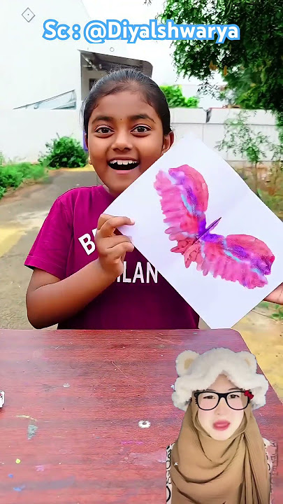 Dia melukis kupu kupu tanpa kuas ⁉️dan endingnya menang 😬🦋@Diyalshwarya #shorts #funny #dubbing