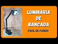 LUMINÁRIA DE BANCADA FEITA COM MADEIRA - DIY