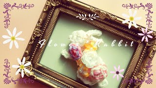 【レインボールーム】　お花満開♪　花＊うさぎ　～本体編～　How to make " Flower ＊ Rabbit ”charm on Rainbow loom  2/2