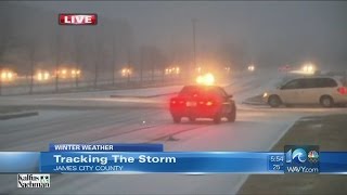 Jason Marks tracks the snow in Williamsburg