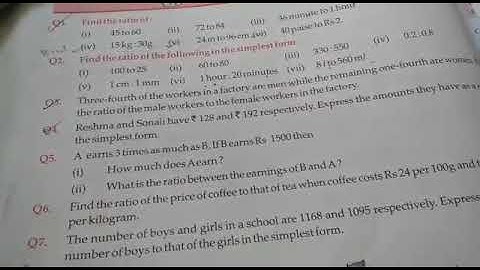 Maths,Chapter-8,Ratio and proportion (Ex. 8.1 question no.5,6&7)