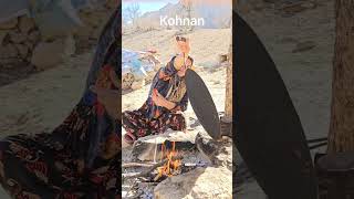 Nomadic Life🏞️ Baking Traditional Bread on Fire🔥with a Brave Nomadic Woman in the Zagros Mountains⛰️