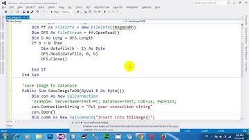 How to Saving Image in Sql Table in VB NET 2012