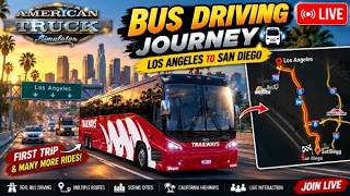 🔴 ATS LIVE | Bus Driving from Los Angeles to San Diego 🚌 | Multiple Routes & Long Journeys screenshot 3