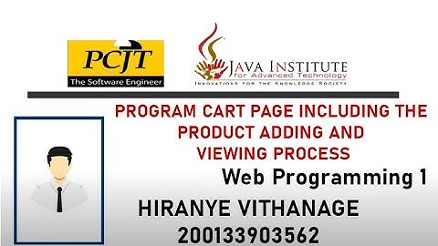 PROGRAM CART PAGE INCLUDING THE PRODUCT ADDING AND VIEWING PROCESS