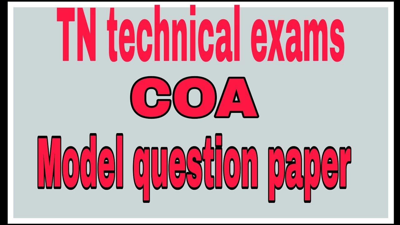 COA| exam| TNDTE| TN technical exams| Model Question paper