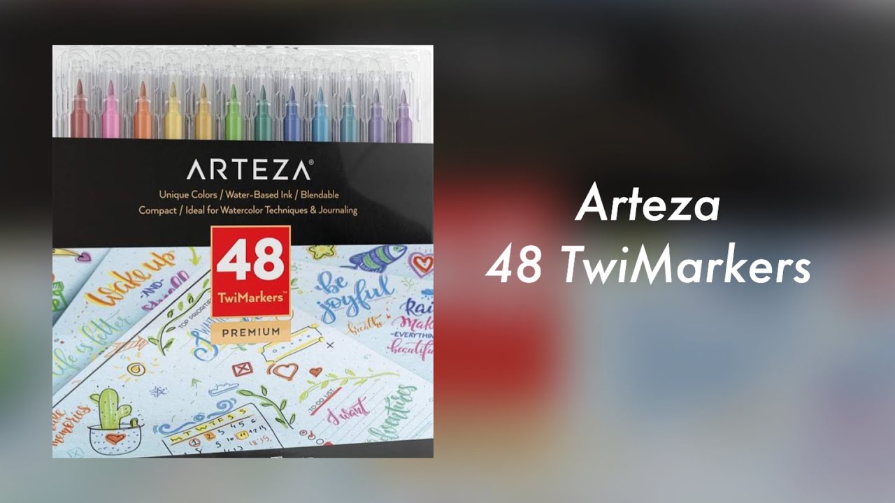 Arteza TwiMarkers 48 review / color chart + 10 discount coupon YouTube