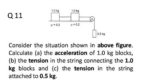 Consider the situation shown in above figure. Calculate (a) the acceleration of 1.0 kg blocks