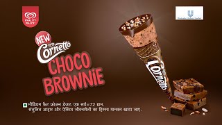 Cornetto Choco Brownie With Real Pieces Of Brownie And Soft Chocolate Disc.