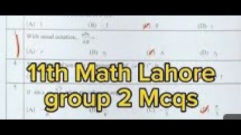 Solved mcqs 11 Class Math Guranwala board group2 2024 #grw #math #group2