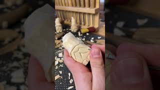 Wooden gnome carving process
