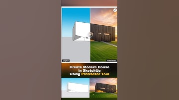 How to Use the Protractor Tool in SketchUp to Model a Modern House #sketchuptutorial  #rerenderai