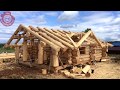 Traditional Log House Building Process. The Birth Of Wooden House | Woodworking You MUST See