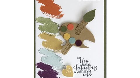 Artist Palette Card made from Stampin Up punches and Work of Art Stamp