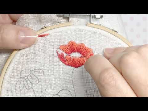 Вышивка гладью. Полевые цветы. Часть 2. Hand embroidery.  How to embroider wildflowers.  Part 2.