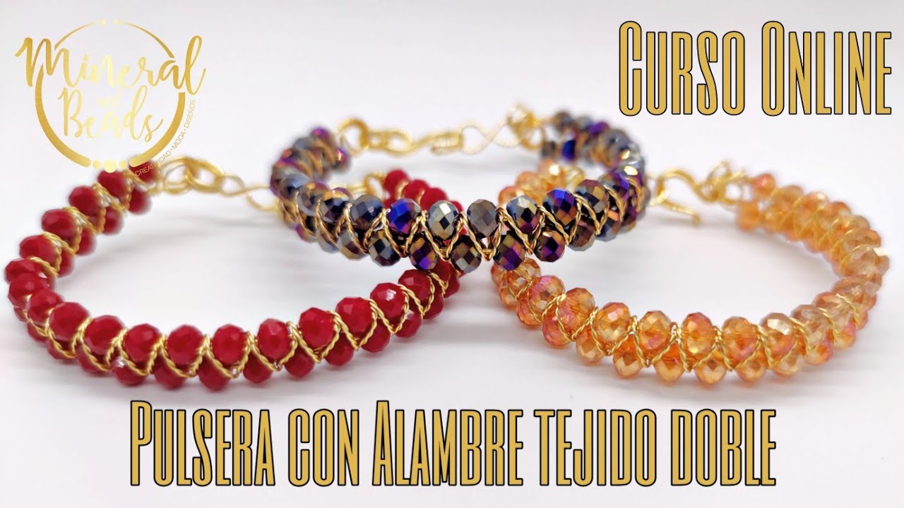 Pulsera con tejido doble en alambre