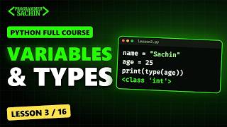 Python Variables & Data Types + input() | Python Full Course #3