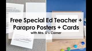 Teacher Appreciation Poster + Paraprofessional Poster + Teacher Thank You Cards (FREE DOWNLOAD)