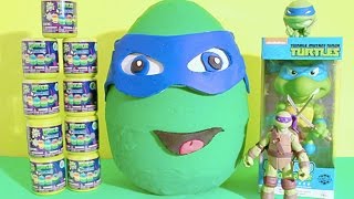 Giant Tmnt Surprise Egg Play Doh Teenage Mutant Ninja Turtle Mashems Huge Leonardo Huevo Sorpresa