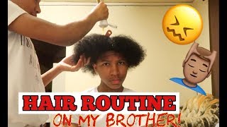 I DID A CURLY HAIR ROUTINE ON MY BROTHER! *HE DIDN'T LIKE IT!*