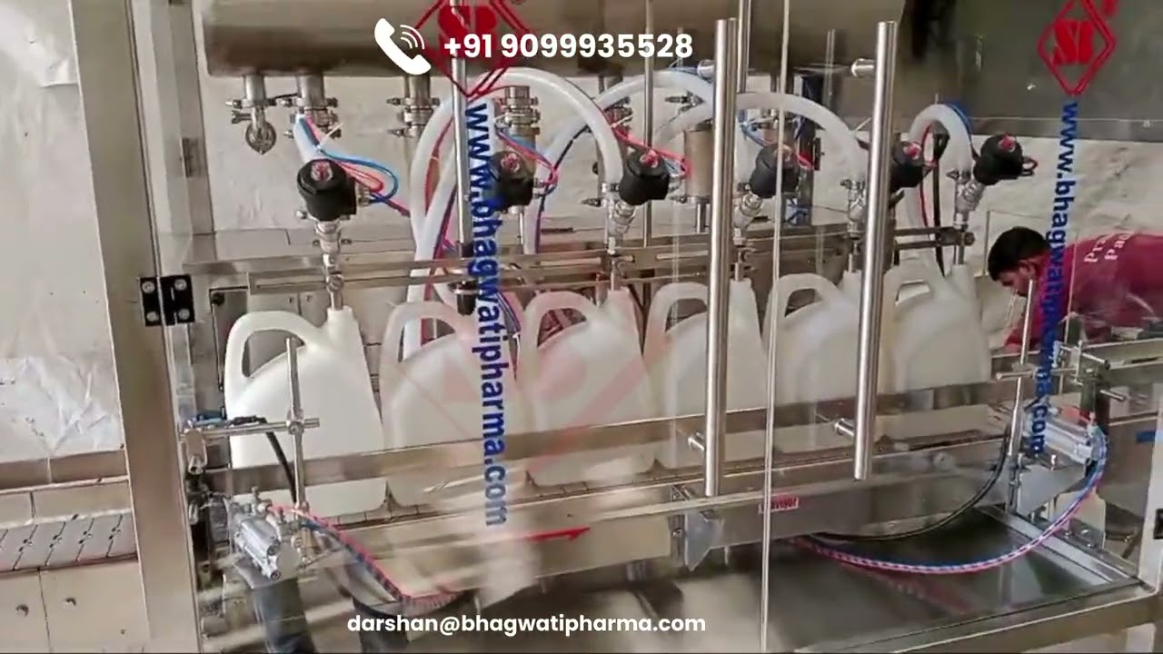 Automatic Jerry can filling machine , Multi-nozzle filling system , UAE, Dubai, United Arab Emirates