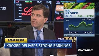 Kroger shares surge on earnings beat