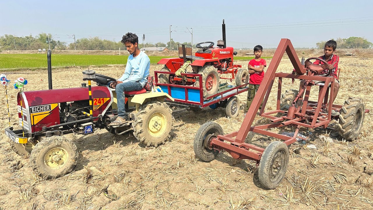 We Took the Eicher Tractor and Then Mahindra Tractor Brought up | Hydra Crane | Tractor Video 