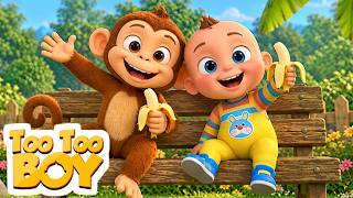 Download Lagu Banana Chase - Sharing Song with Monkey | Too Too Boy’s Song | Nursery Rhymes & Kids Songs