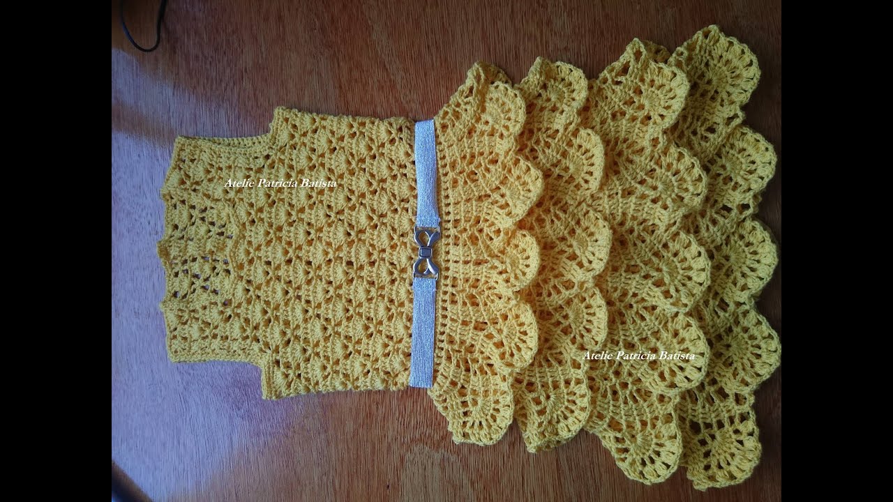 vestido de croche amarelo infantil