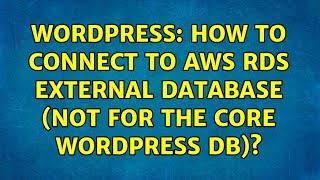 Wordpress: How to connect to AWS RDS external database (not for the core WordPress db)