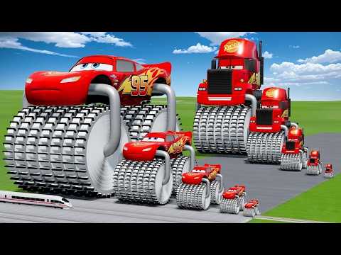 Big & Small Cars vs McQueen Extreme Crash Test BeamNG Drive