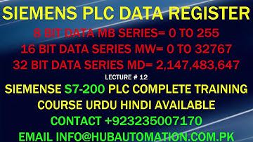 SIEMENS PLC DATA 8BIT AND 16BIT AND 32BIT DATA REGISTER  INTRODUCTION URDU HINDI LECTURE 12