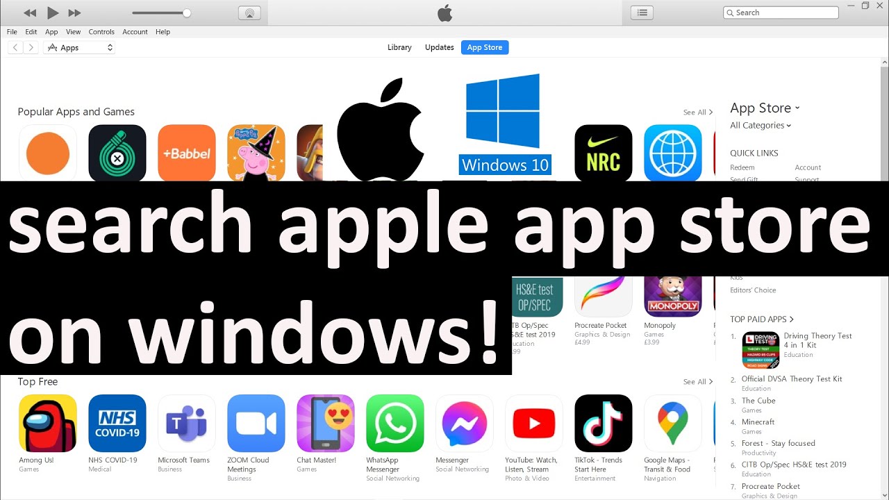 iphone app store download for pc