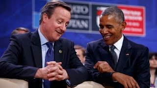 David Cameron jokes he doesn't have to hear Donald Trump 'wiretaps' anymore 03/2017