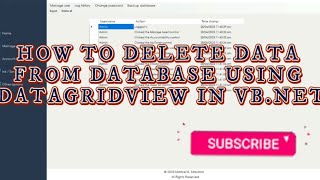 How to delete all the data from the database using datagridview in vb.net
