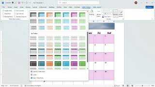 Creating a Calendar - Microsoft Word