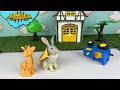 Super Bunny rescues Animals!! &quot;Jungle Daddy&quot; little people zoo animal toys farm